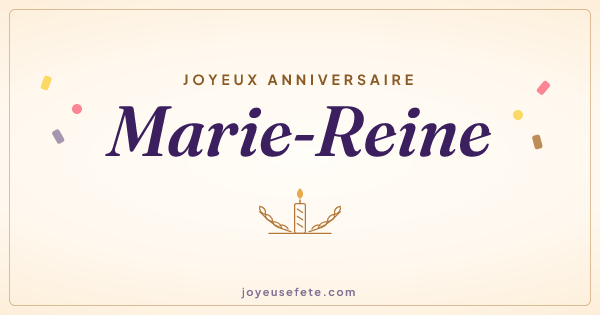 Image « Joyeux anniversaire Marie-Reine » au format large