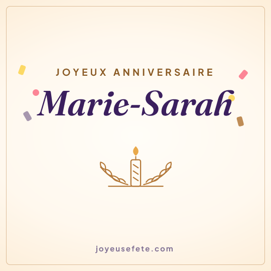 Image carrée « Joyeux anniversaire Marie-Sarah » pour WhatsApp