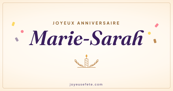 Image « Joyeux anniversaire Marie-Sarah » au format large