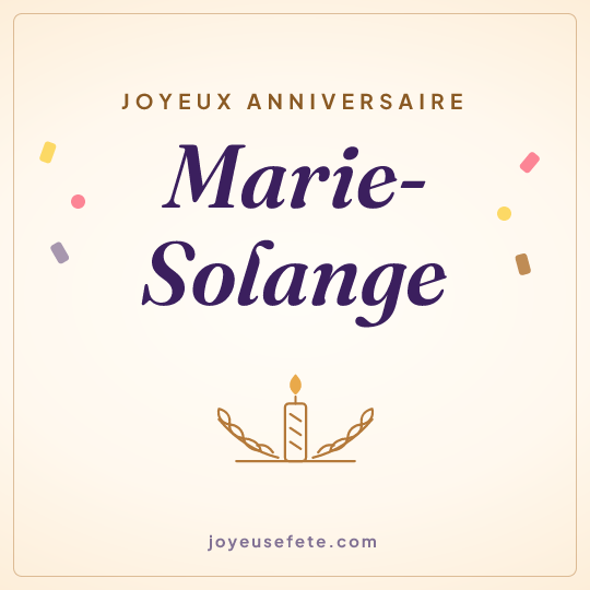 Image carrée « Joyeux anniversaire Marie-Solange » pour WhatsApp