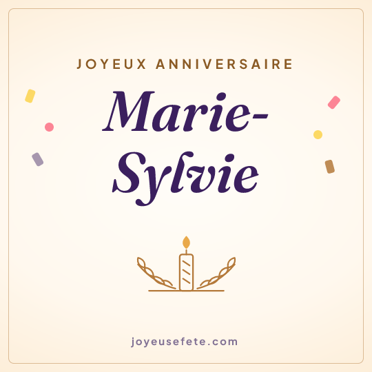 Image carrée « Joyeux anniversaire Marie-Sylvie » pour WhatsApp