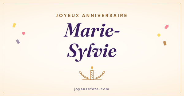 Image « Joyeux anniversaire Marie-Sylvie » au format large