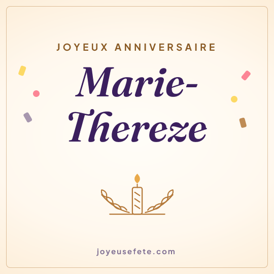 Image carrée « Joyeux anniversaire Marie-Thereze » pour WhatsApp