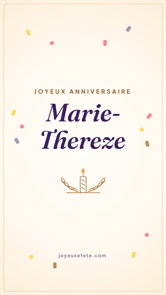 Image « Joyeux anniversaire Marie-Thereze » au format story