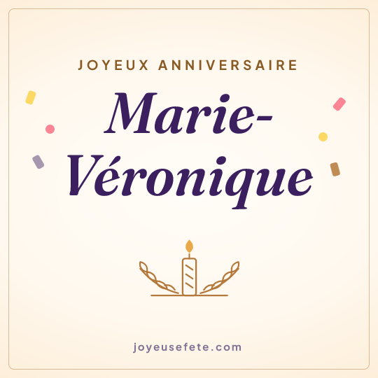 Image carrée « Joyeux anniversaire Marie-Véronique » pour WhatsApp