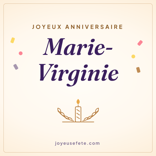 Image carrée « Joyeux anniversaire Marie-Virginie » pour WhatsApp