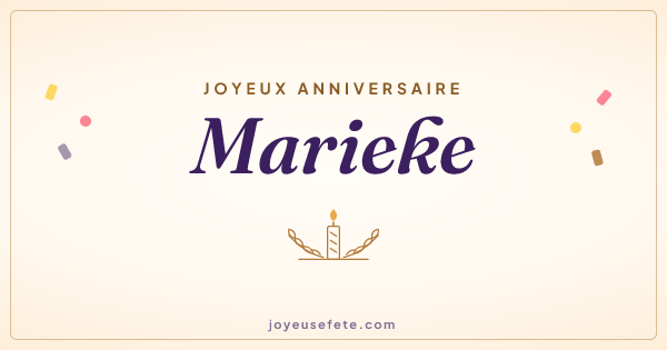 Image « Joyeux anniversaire Marieke » au format large