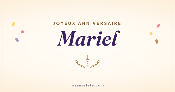 Image « Joyeux anniversaire Mariel » au format large