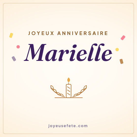 Image carrée « Joyeux anniversaire Marielle » pour WhatsApp