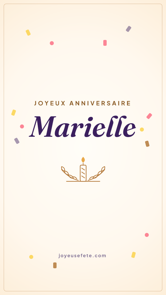 Image « Joyeux anniversaire Marielle » au format story