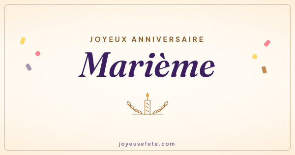 Image « Joyeux anniversaire Marième » au format large