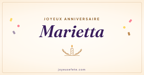 Image « Joyeux anniversaire Marietta » au format large