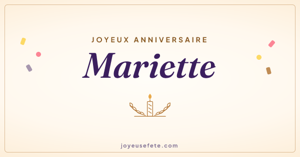 Image « Joyeux anniversaire Mariette » au format large