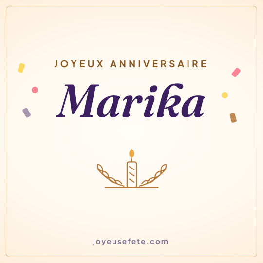 Image carrée « Joyeux anniversaire Marika » pour WhatsApp