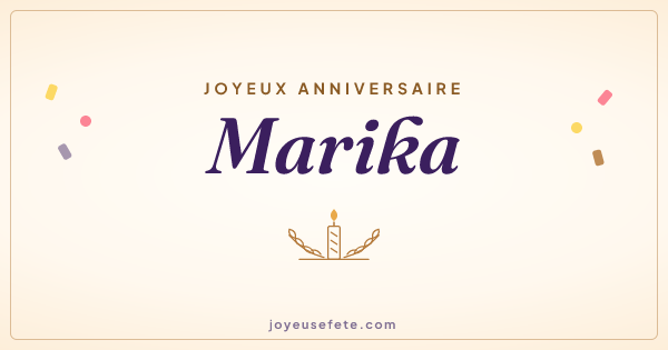 Image « Joyeux anniversaire Marika » au format large