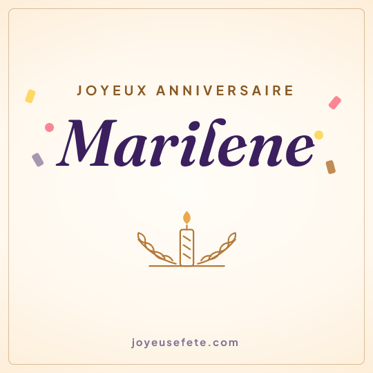 Image carrée « Joyeux anniversaire Marilene » pour WhatsApp