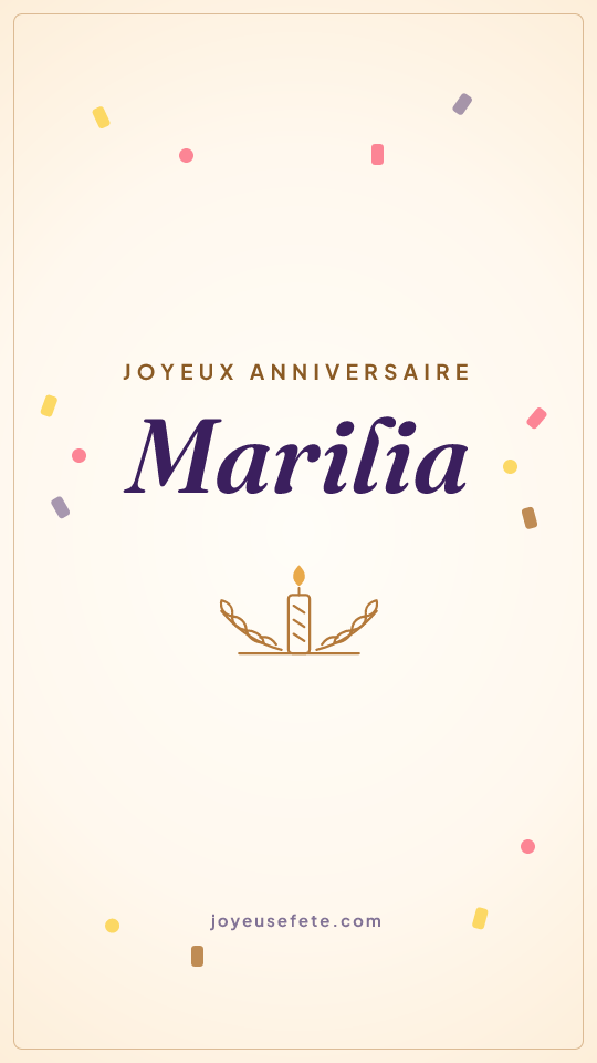 Image « Joyeux anniversaire Marilia » au format story