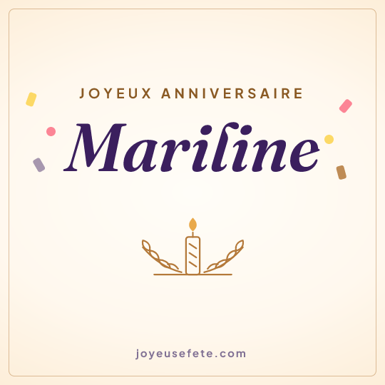Image carrée « Joyeux anniversaire Mariline » pour WhatsApp