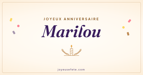 Image « Joyeux anniversaire Marilou » au format large