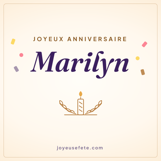 Image carrée « Joyeux anniversaire Marilyn » pour WhatsApp