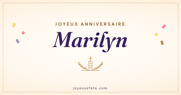 Image « Joyeux anniversaire Marilyn » au format large