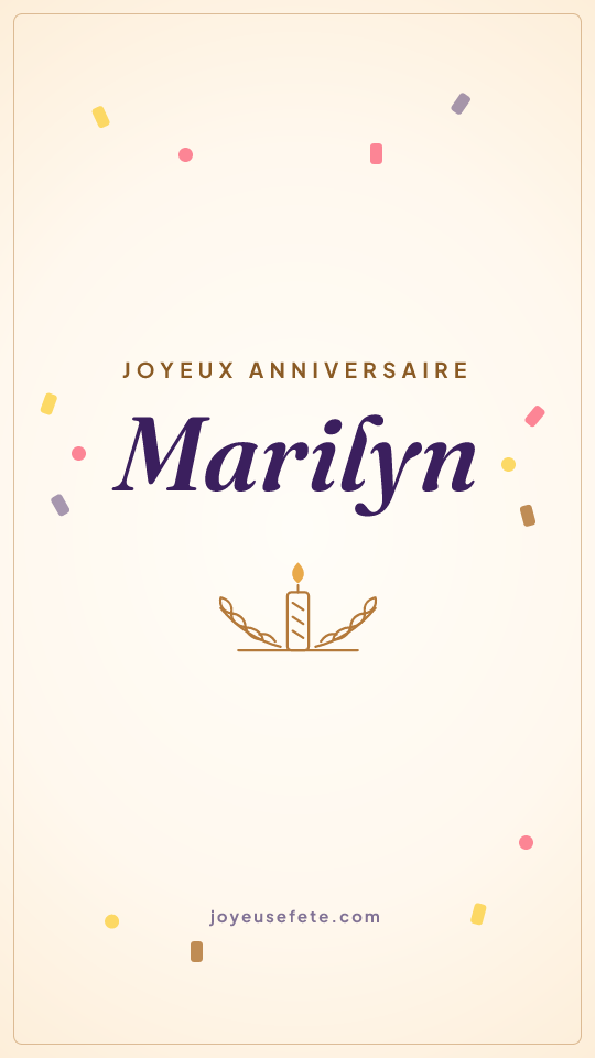 Image « Joyeux anniversaire Marilyn » au format story