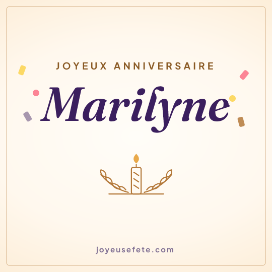 Image carrée « Joyeux anniversaire Marilyne » pour WhatsApp
