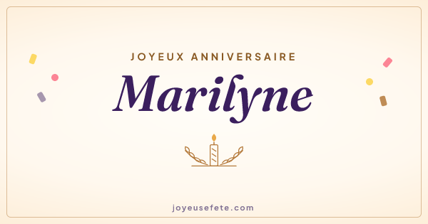 Image « Joyeux anniversaire Marilyne » au format large
