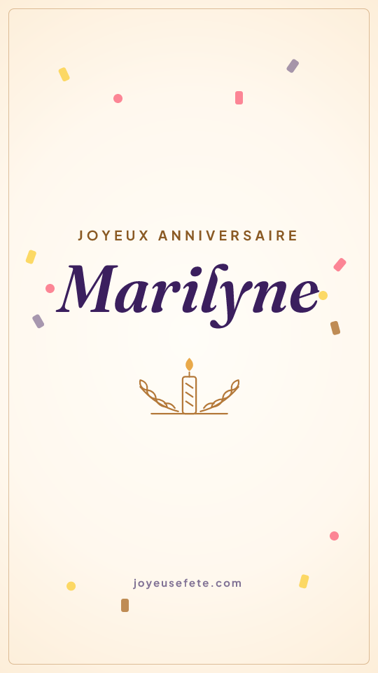Image « Joyeux anniversaire Marilyne » au format story