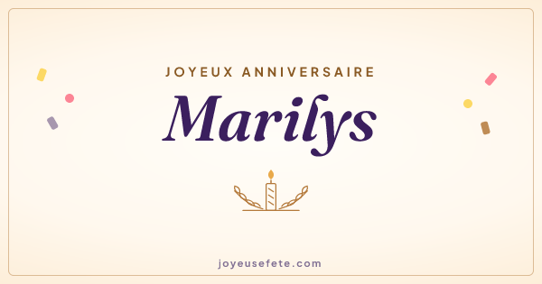 Image « Joyeux anniversaire Marilys » au format large