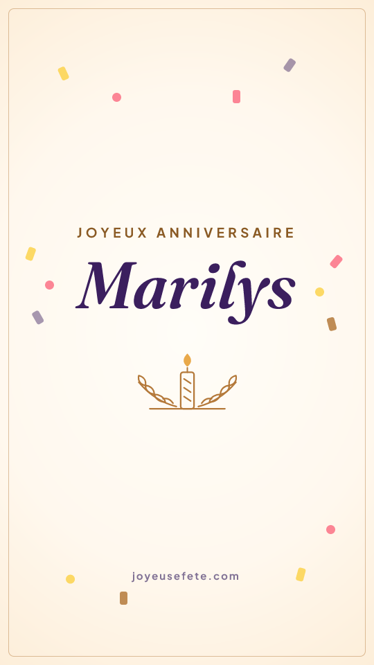 Image « Joyeux anniversaire Marilys » au format story