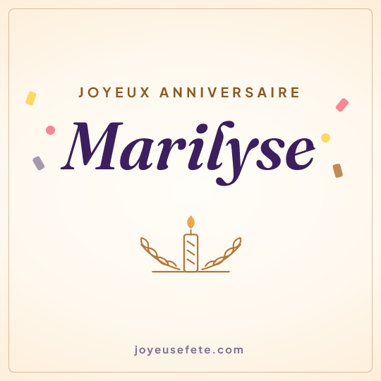 Image carrée « Joyeux anniversaire Marilyse » pour WhatsApp