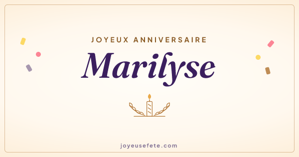 Image « Joyeux anniversaire Marilyse » au format large