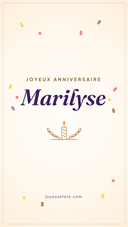 Image « Joyeux anniversaire Marilyse » au format story