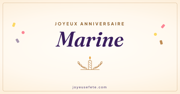 Image « Joyeux anniversaire Marine » au format large