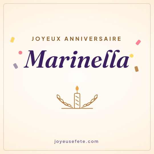 Image carrée « Joyeux anniversaire Marinella » pour WhatsApp