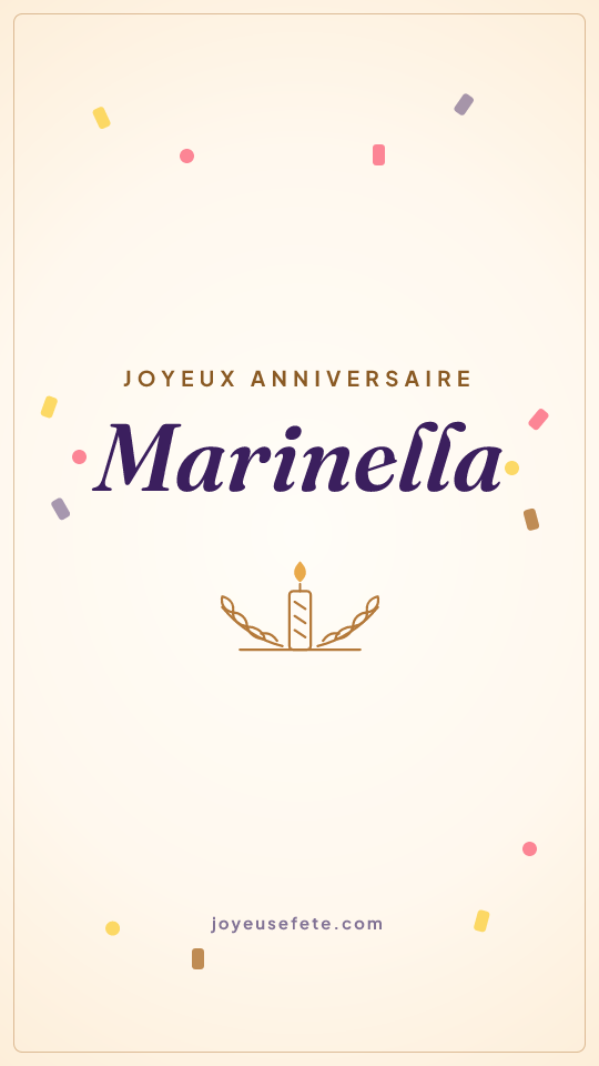 Image « Joyeux anniversaire Marinella » au format story