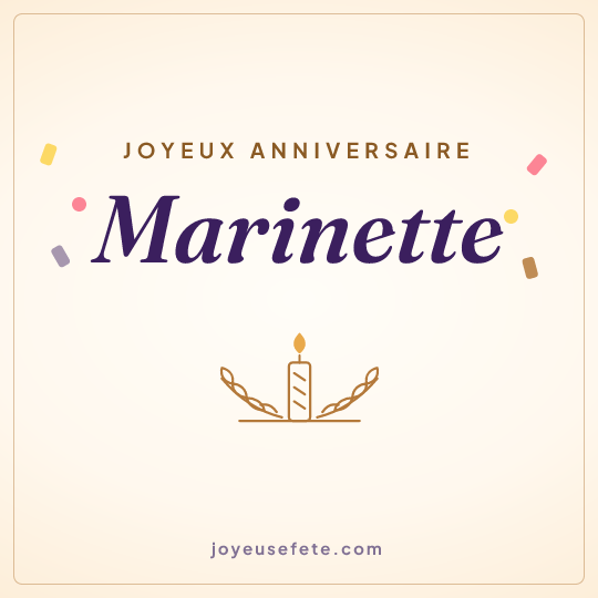 Image carrée « Joyeux anniversaire Marinette » pour WhatsApp