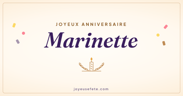 Image « Joyeux anniversaire Marinette » au format large