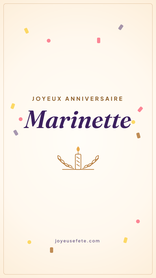 Image « Joyeux anniversaire Marinette » au format story