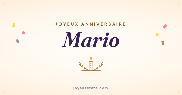 Image « Joyeux anniversaire Mario » au format large
