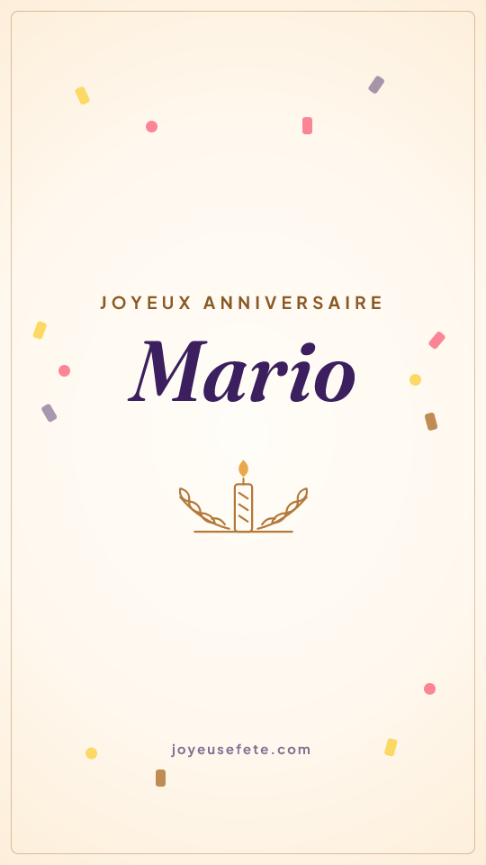 Image « Joyeux anniversaire Mario » au format story