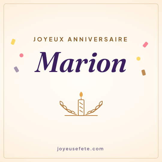 Image carrée « Joyeux anniversaire Marion » pour WhatsApp