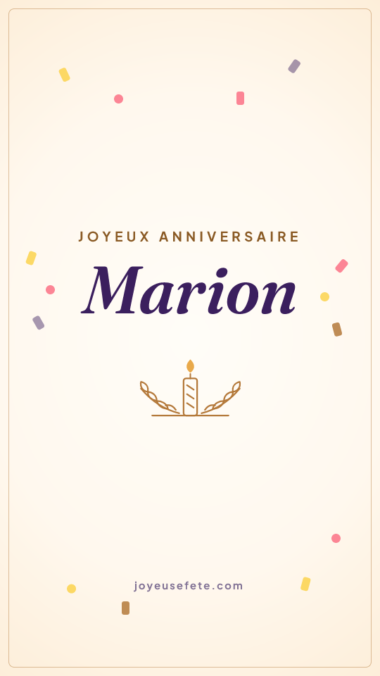 Image « Joyeux anniversaire Marion » au format story
