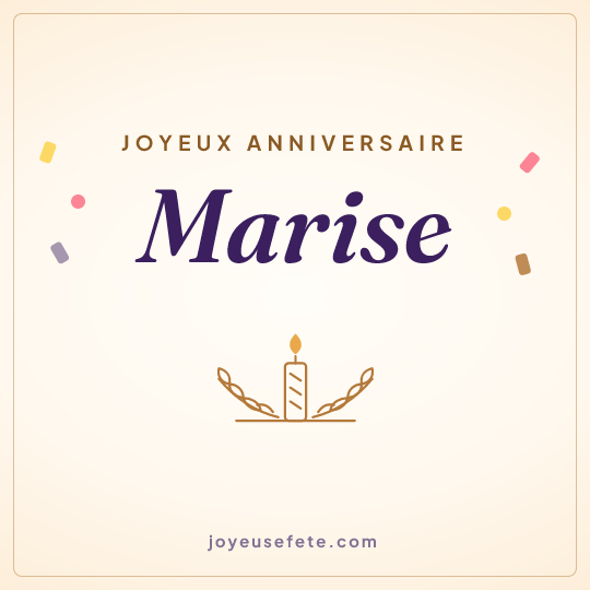 Image carrée « Joyeux anniversaire Marise » pour WhatsApp