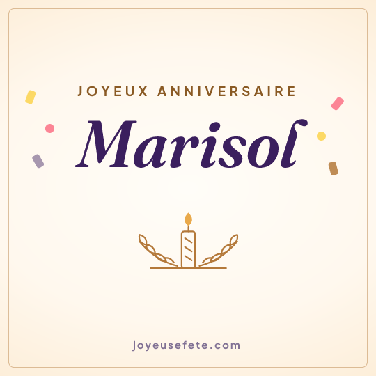 Image carrée « Joyeux anniversaire Marisol » pour WhatsApp