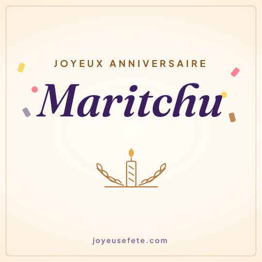 Image carrée « Joyeux anniversaire Maritchu » pour WhatsApp