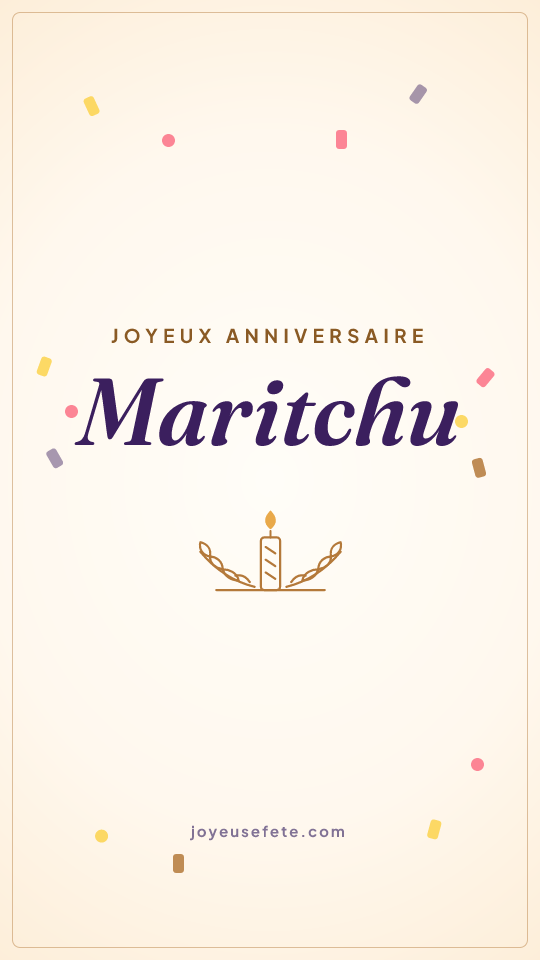 Image « Joyeux anniversaire Maritchu » au format story