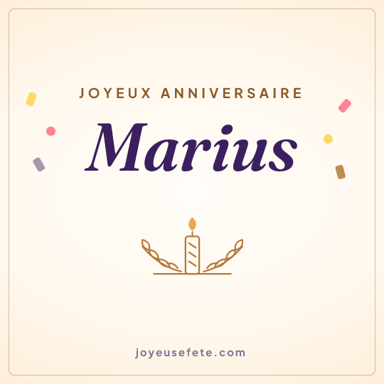 Image carrée « Joyeux anniversaire Marius » pour WhatsApp