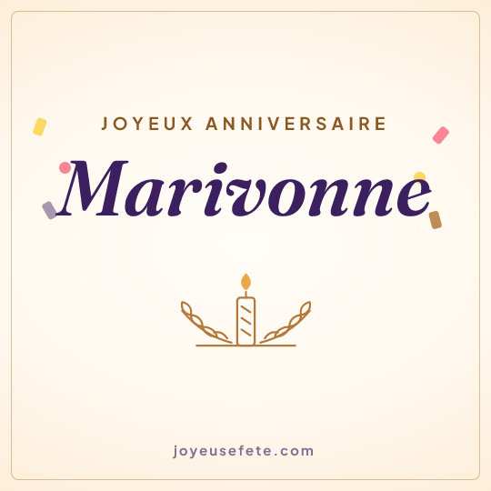 Image carrée « Joyeux anniversaire Marivonne » pour WhatsApp